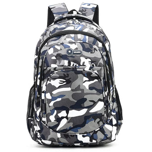 Kid's Nylon Zipper Closure Camouflage Trendy School Backpack