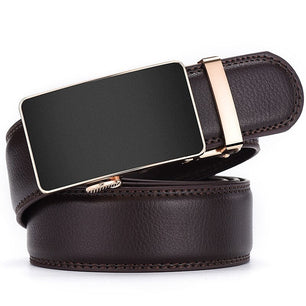 Men's PU Automatic Buckle Closure Solid Pattern Trendy Belts