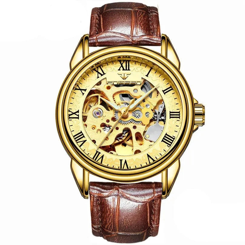 Men's Automatic Stainless Steel  Folding Clasp Round Watches