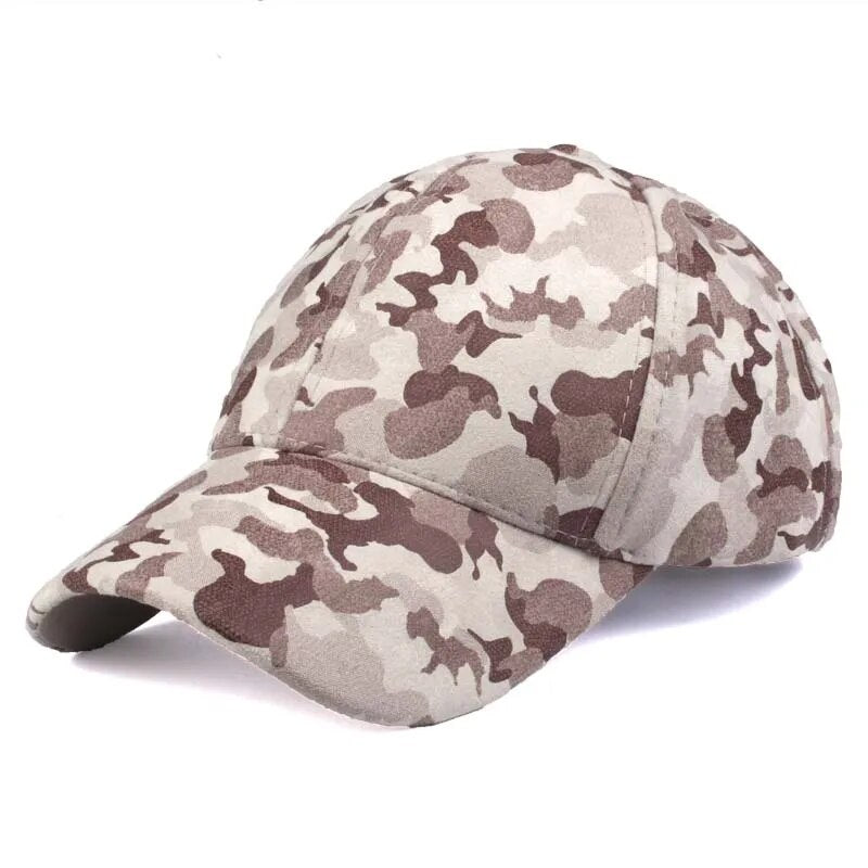 Women's Cotton Adjustable Strap Sun Protection Camouflage Cap