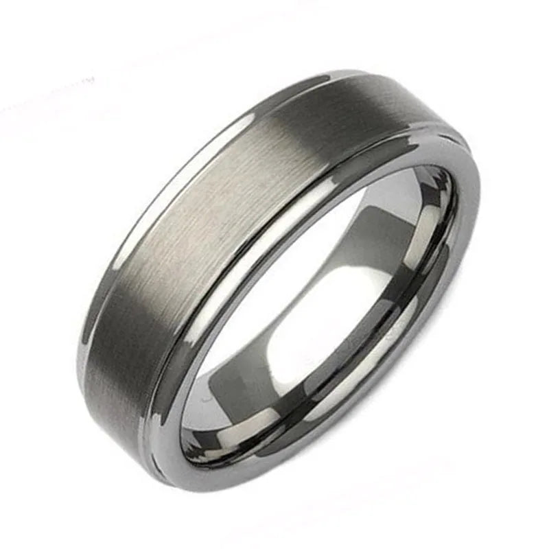 Men's Titanium Steel Round Pattern Trendy Wedding Party Ring