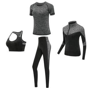 Women's Spandex O-Neck Short Sleeves Breathable Yoga Workout Set