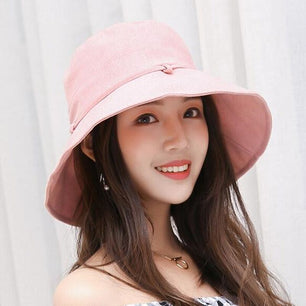 Women's Polyester Solid Pattern Anti-UV Casual Wear Bucket Hats