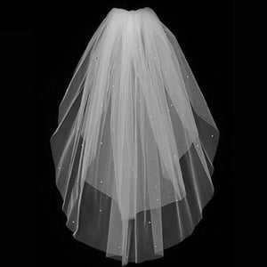 Women's Polyester Cut Edge Two-Layer Elegant Bridal Wedding Veils