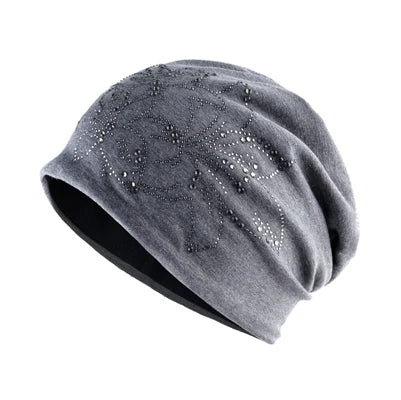 Women's Acrylic Rhinestone Pattern Casual Wear Winter Cap