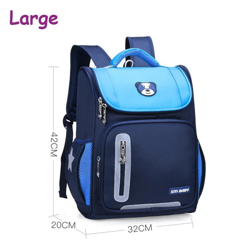 Kid's Nylon Zipper Closure Mixed Colors Trendy School Backpack