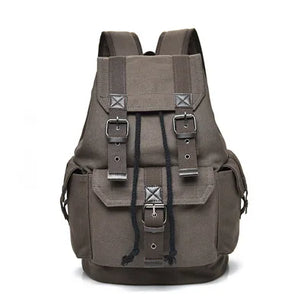 Men's Denim Zipper Closure Solid Pattern Large Capacity Backpack