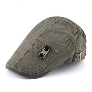 Men's Cotton Adjustable Strap Casual Wear Solid Pattern Cap