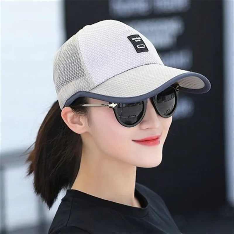 Women's Acrylic Adjustable Strap Patchwork Sun Protection Cap