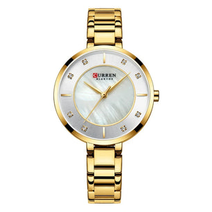 Women's Stainless Steel  Hidden Clasp Waterproof Quartz Watch