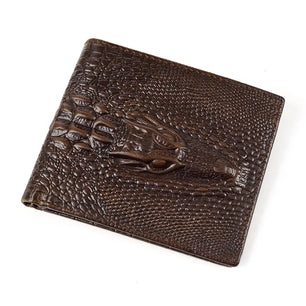 Men's Genuine Leather Alligator Pattern Card Holder Trendy Wallet