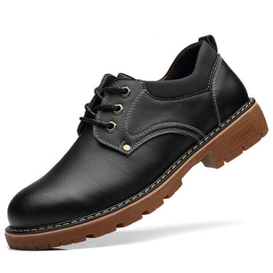 Men's Artificial Leather Round Toe Lace-up Closure Casual Shoes