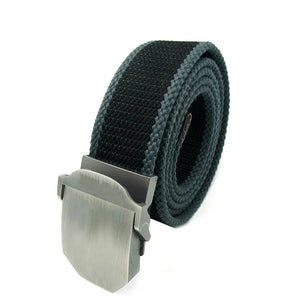 Men's Canvas Buckle Closure Mixed Colors Pattern Trendy Belts