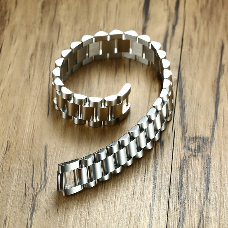 Men's Stainless Steel Hook Clasp Elegant Round Chain Bracelet