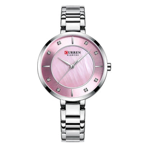 Women's Stainless Steel  Hidden Clasp Waterproof Quartz Watch