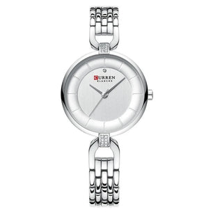 Women's Stainless Steel Round Shaped Waterproof Luxury Watch