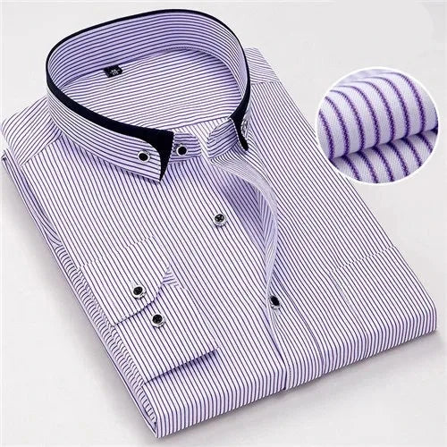 Men's Polyester Turn-Down Collar Full Sleeves Single Breasted Shirt