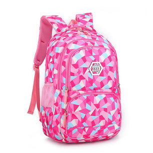 Kid's Girl Oxford Zipper Closure Waterproof School Backpack