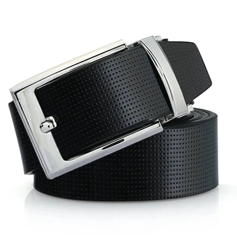 Men's Split Leather Pin Buckle Closure Plain Pattern Trendy Belts