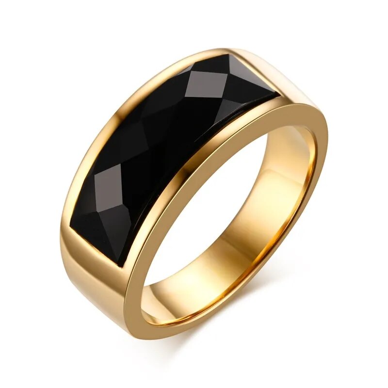 Men's Stainless Steel Rhinestone Geometric Classic Wedding Ring