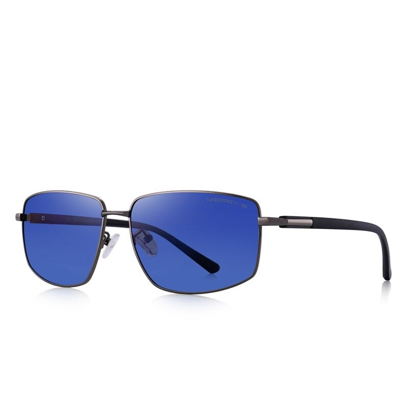 Men's Alloy Frame Polycarbonate Lens Rectangle Shaped Sunglasses