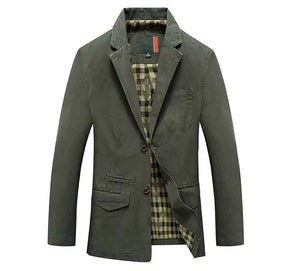 Men's Polyester Stand Collar Single Breasted Solid Pattern Jacket