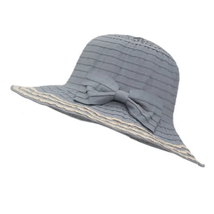 Women's Polyester Solid Pattern Sun Protection Trendy Beach Hat