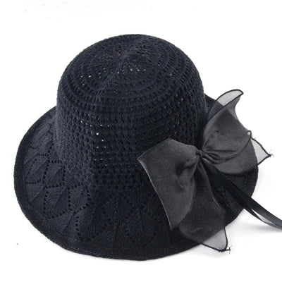 Women's Polyester Solid Pattern Sun Protection Formal Beach Hat