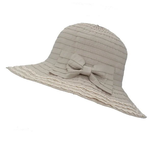 Women's Polyester Solid Pattern Sun Protection Trendy Beach Hat