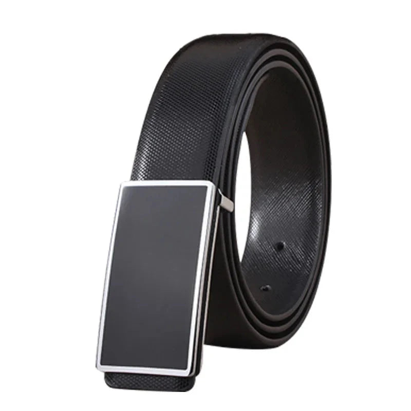 Men's PU Leather Buckle Closure Plain Pattern Trendy Luxury Belts