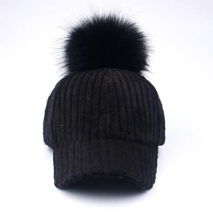 Women's Faux Fur Solid Pattern Casual Wear Winter Baseball Hat