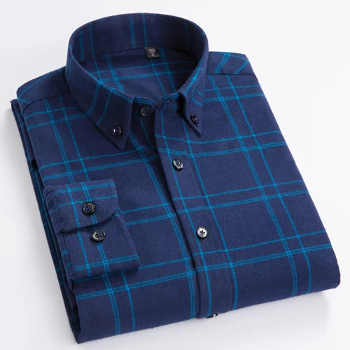 Men's Cotton Turn-Down Collar Full Sleeve Single Breasted Shirt