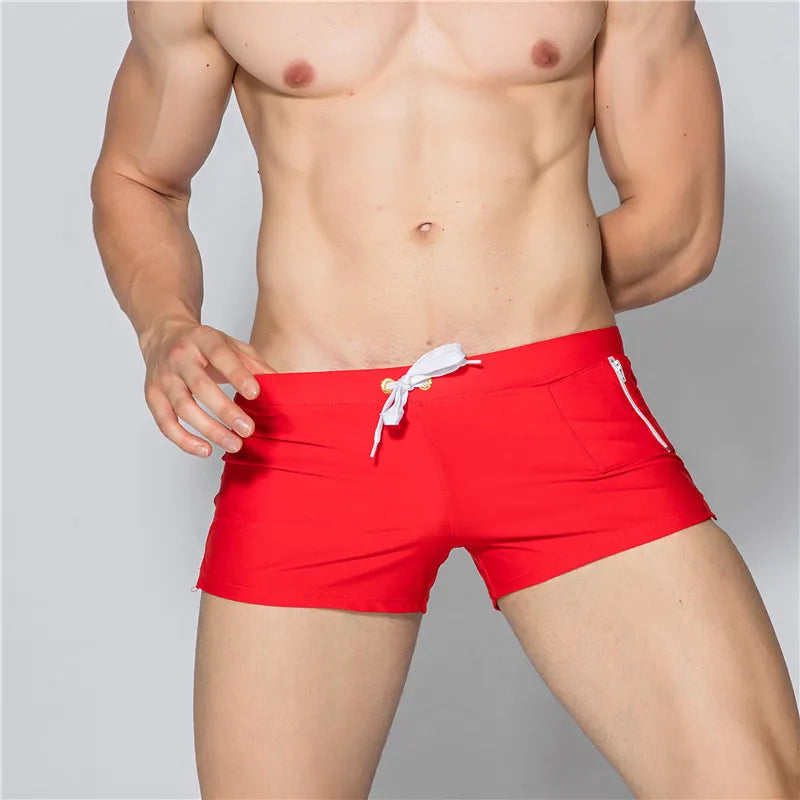 Men's Polyester Drawstring Closure Quick-Dry Swimwear Shorts