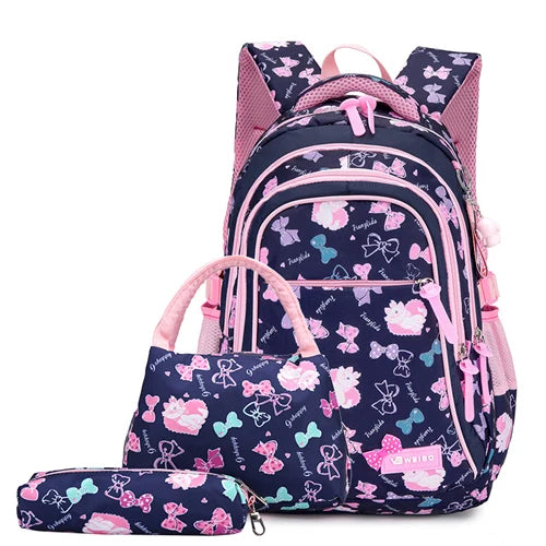 Kid's Nylon Zipper Closure Printed Pattern Trendy School Backpack