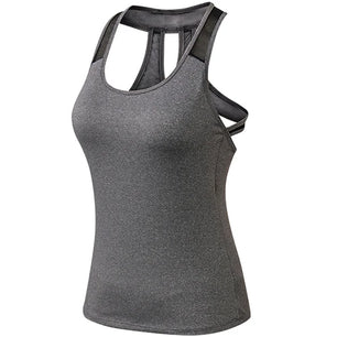 Women's Polyester O-Neck Sleeveless Fitness Yoga Workout Top