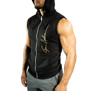 Men's Spandex Sleeveless Pullover Closure Sportswear T-Shirt