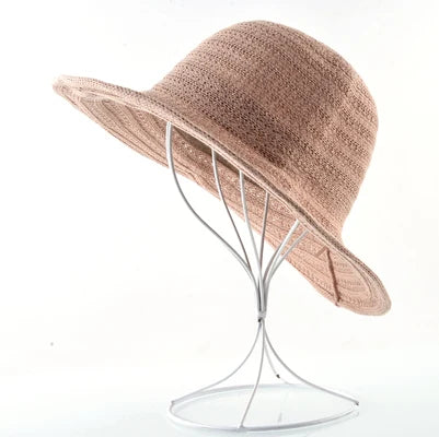 Women's Polyester Solid Pattern Sun Protection Glamorous Hat