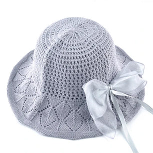 Women's Polyester Solid Pattern Sun Protection Formal Beach Hat