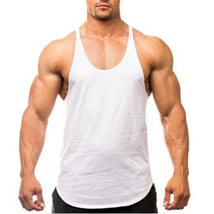 Men's Cotton U-Neck Sleeveless Solid Pattern Sports Workout Vest