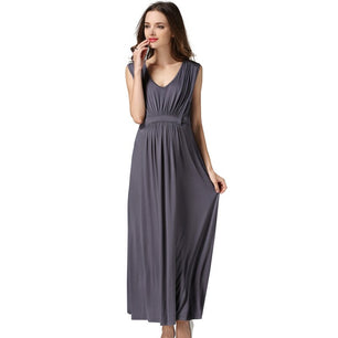 Women's V-Neck Spandex Sleeveless Breastfeeding Maternity Dress