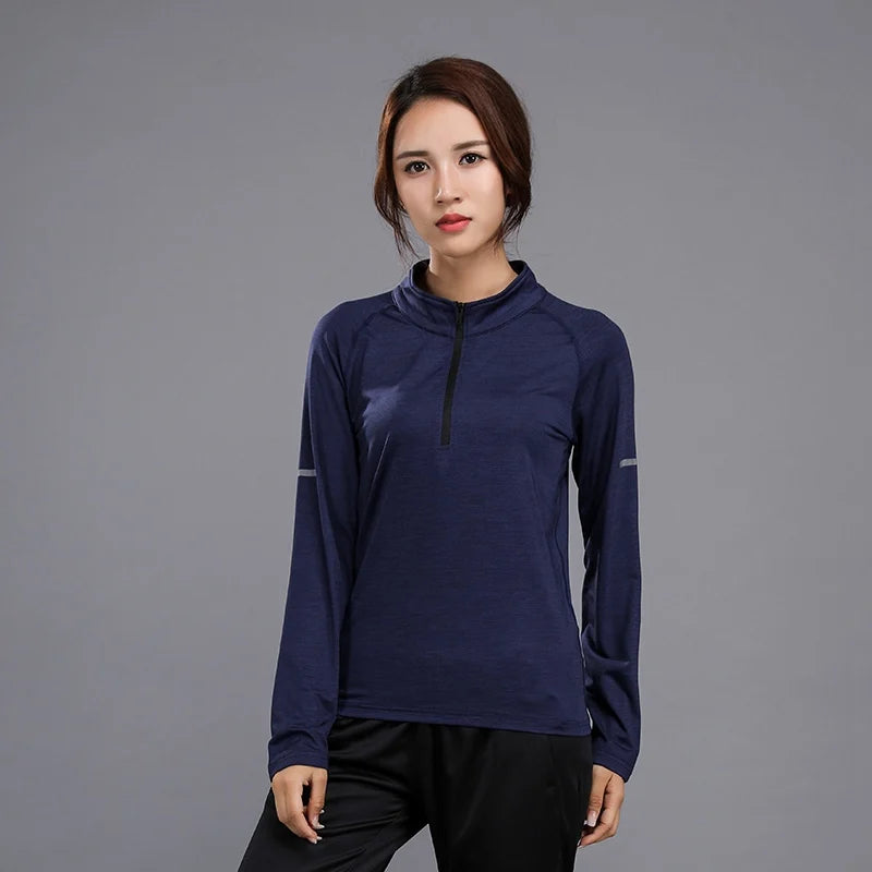 Women's Polyester Full Sleeve Breathable Yoga Gym Wear Tops