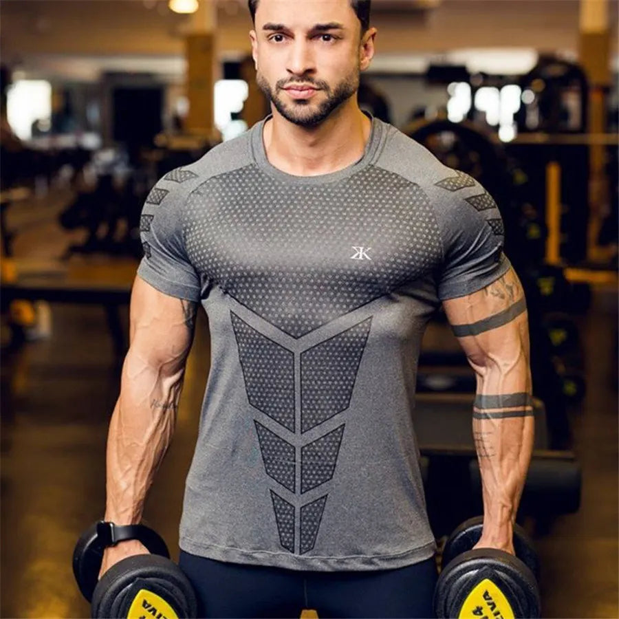 Men's Polyester Short Sleeve Pullover Closure Sportswear T-Shirt