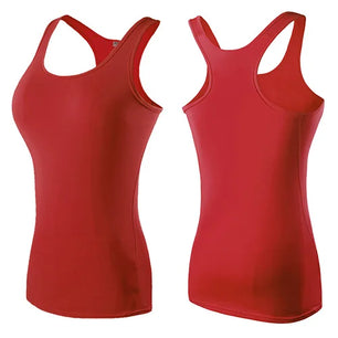 Women's Polyester O-Neck Sleeveless Breathable Fitness Workout Top