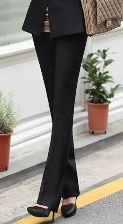 Women's Acrylic High Waist Zipper Fly Closure Formal Trousers