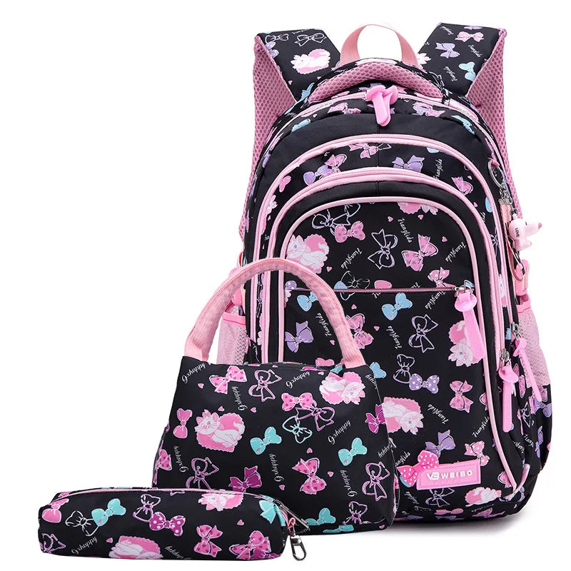 Kid's Nylon Zipper Closure Printed Pattern Trendy School Backpack