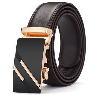 Men's PU Automatic Buckle Closure Solid Pattern Trendy Belts