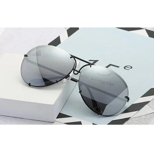 Women's Alloy Frame Acrylic Lens Oval Shaped Trendy Sunglasses