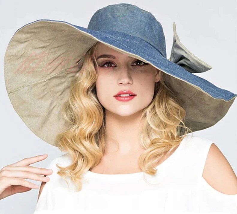 Women's Acrylic Solid Pattern Sun Protection Glamorous Beach Hat