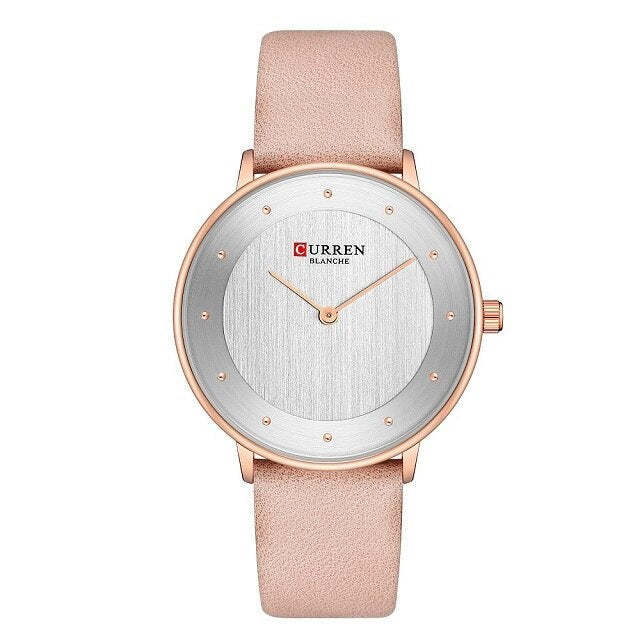 Women's Alloy Case Buckle Clasp Round Waterproof Wrist Watch