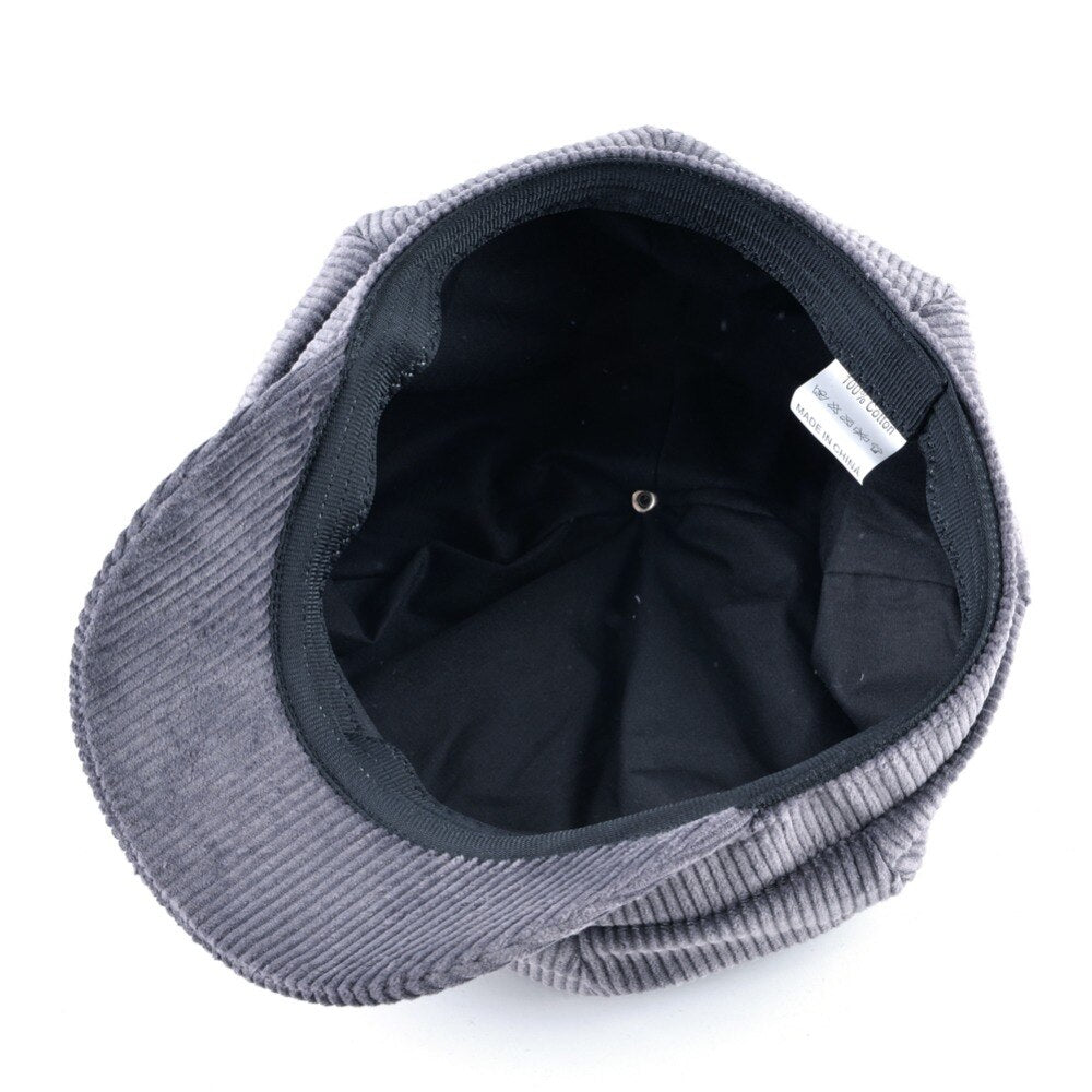 Men's Polyester Adjustable Strap Casual Wear Solid Octagonal Cap